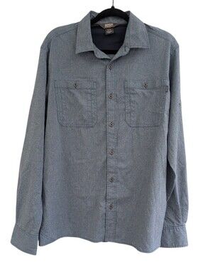 Outdoor Research Blue Wayward Long Sleeve Button Shirt